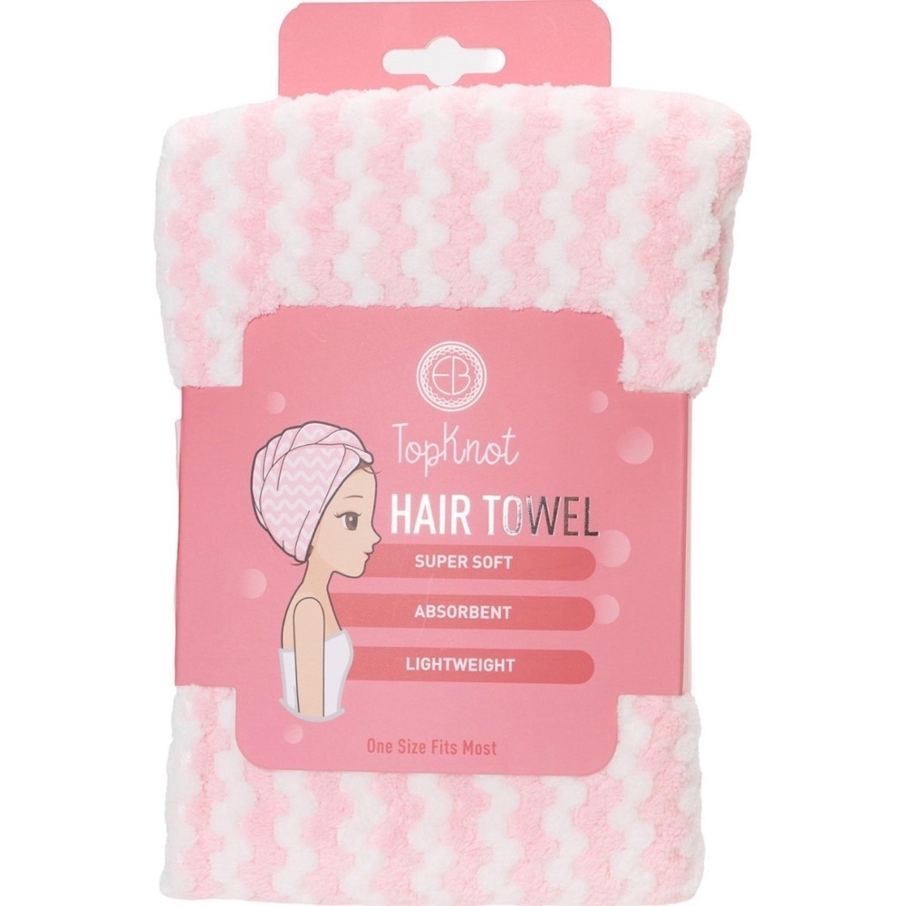 Set of 2 Extra Large Hair Towels - Pink & Gray NWT - Picture 3 of 5